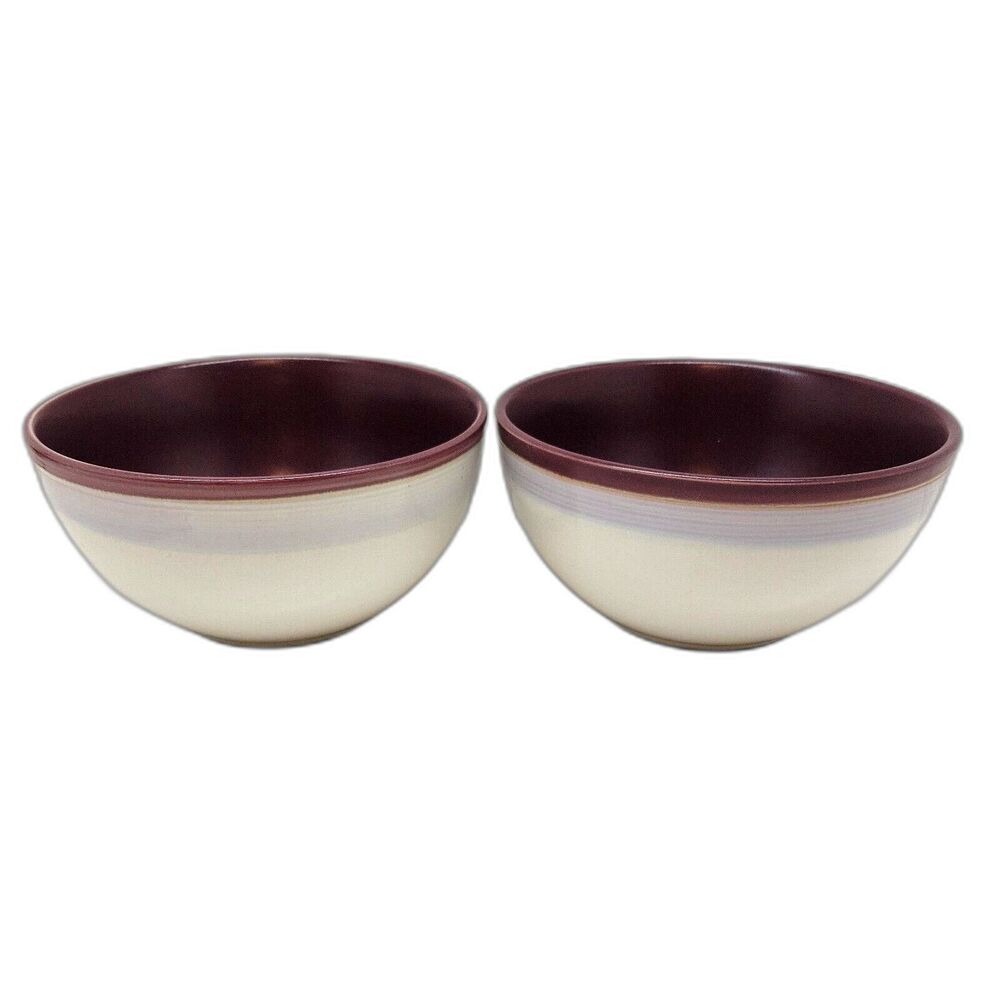 Denby Intro Alfresco purple Cereal Bowls 6 1/4 Diameter Bundle Of 2